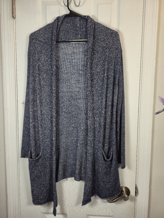 Athleta Sweaters - Athleta Cabrillo Knit Cashmere & Linen Blend Navy Blue Open Cardigan Size S